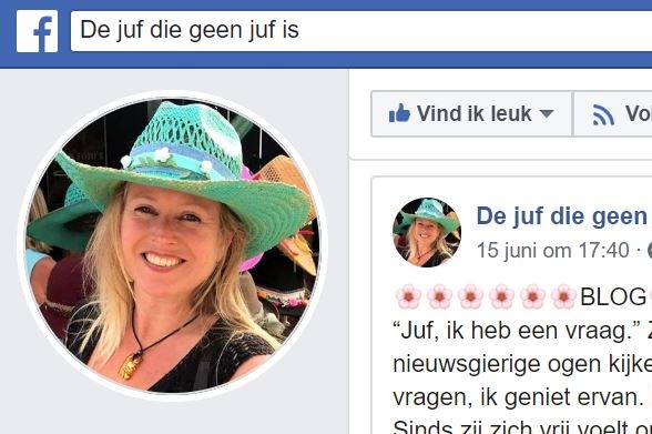 Droom Durf Doe - foto van 'de Juf die geen Juf is'